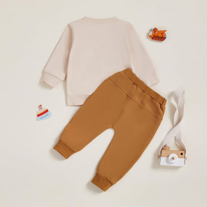 1. Jahr Geburtstag Outfit Baby Junge Kleidung Set Langarm Sweatshirt und Hose Kleidung Sets für Jungen