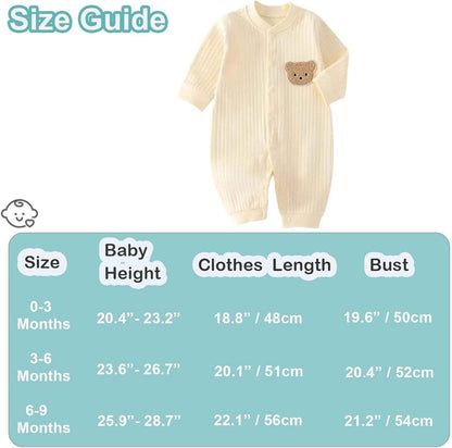 KeCool Unisex Baby Clothing Newborn 100% Cotton Soft Long Sleeve Romper Baby Bodysuits Newborn Clothes for Boys and Girls, Comfortable Baby Romper Newborn Clothing Boys Girls