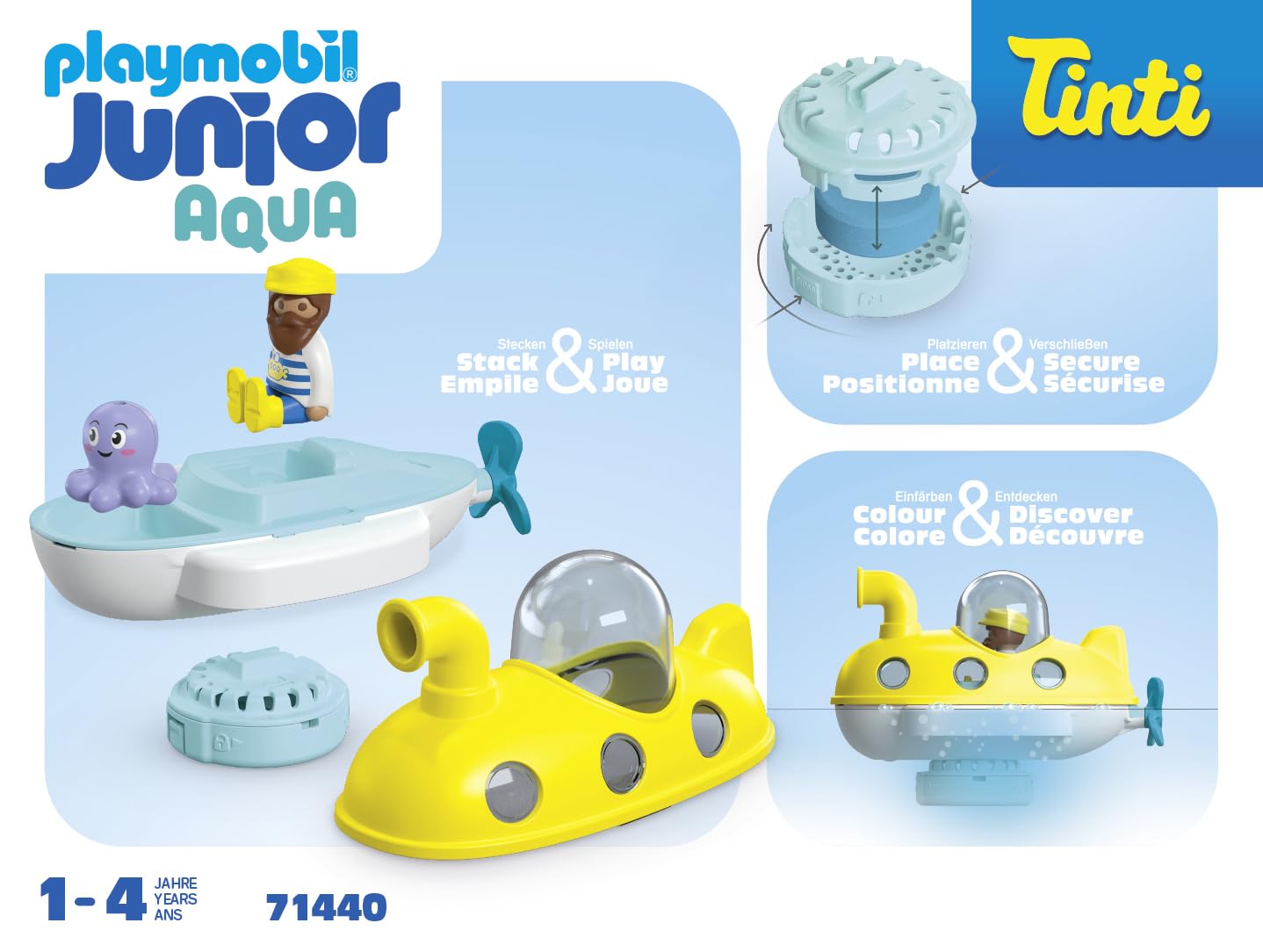 PLAYMOBIL Junior Aqua 71687 Bath Island with Water Slide Sustainable Toy for Children from 1 Year