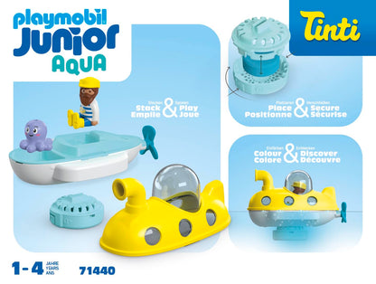PLAYMOBIL Junior Aqua 71687 Bath Island with Water Slide Sustainable Toy for Children from 1 Year