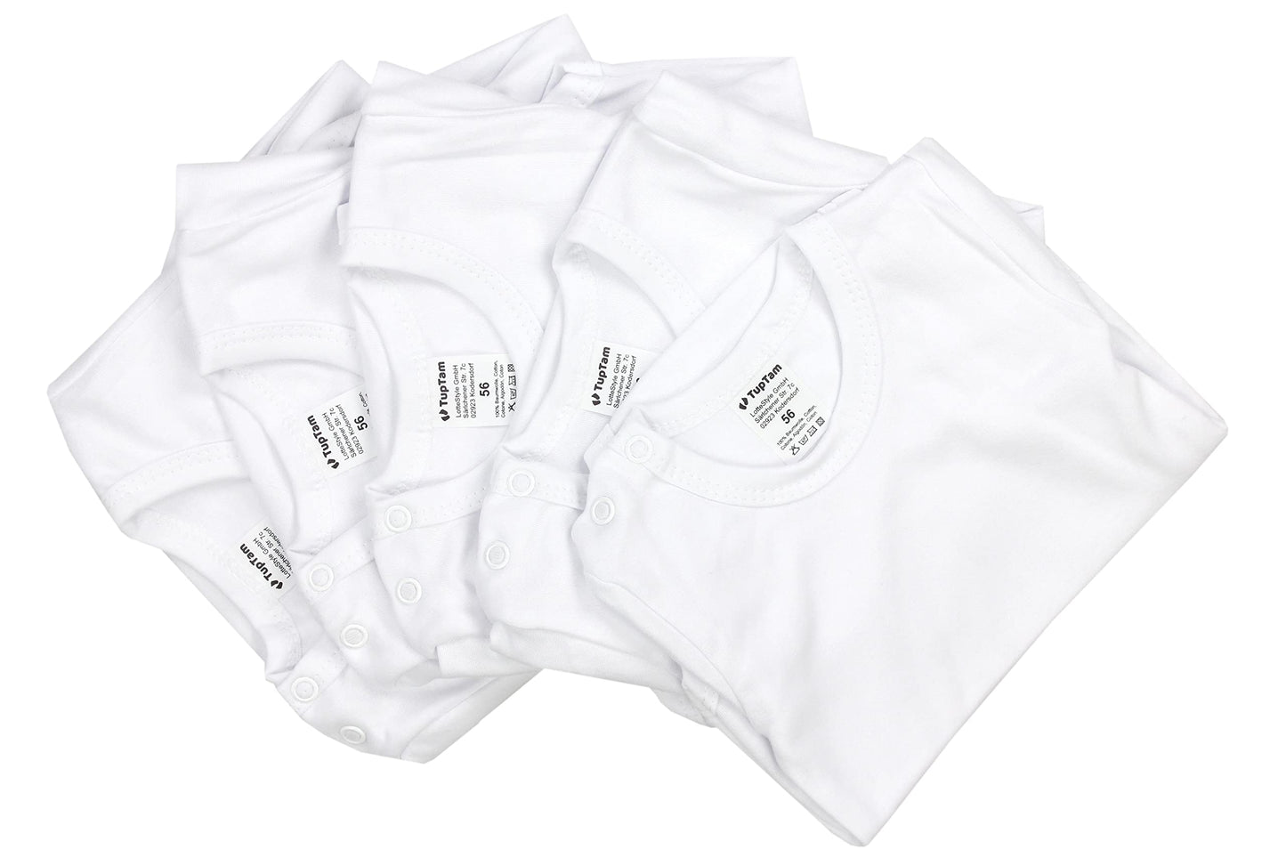 TupTam Baby Body Langarm – Weicher Body Baby 5er Pack aus Baumwolle, Unifarben, OEKO-TEX Zertifiziert