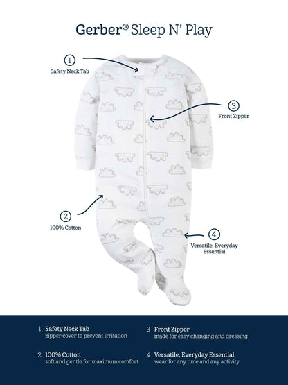 Gerber Unisex Baby 4 Pack Sleep 'N Play Footie Brisuren (4er Pack)