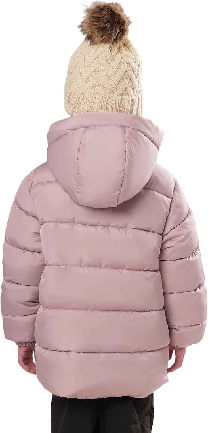 Sunny Sprout Winter Jacket with Hood for Toddlers, Heavy-Lined Puffer Jacket for Girls with Windproof Sleeves