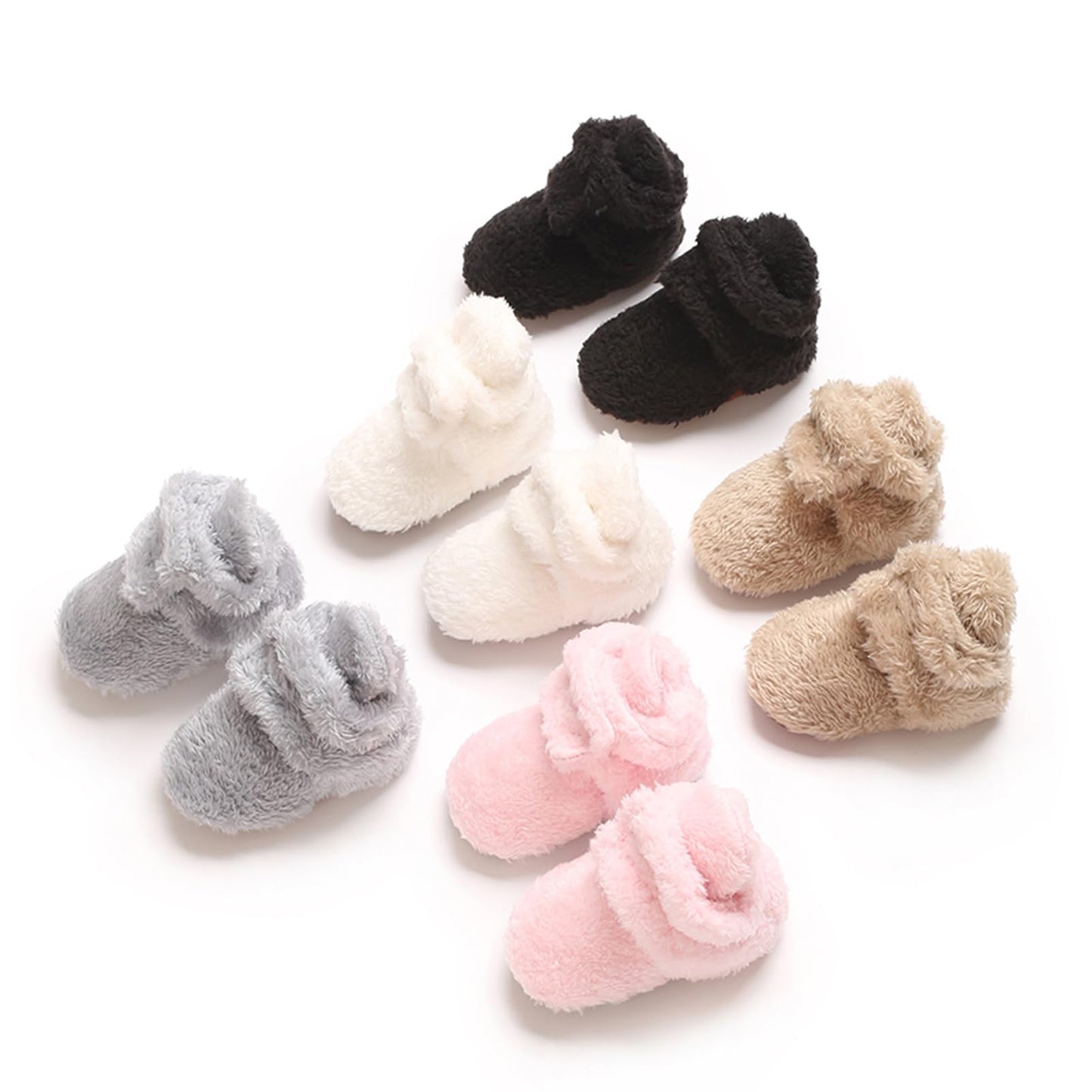 TMEOG Baby Winter Shoes Thermal Baby Shoes Crawling Shoes Fleece Baby Boots Non-Slip Warm Booties Baby Boots Lined Newborn Walk Shoes for Girls Boys 0-18 Months