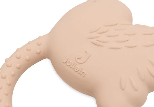 Jollein Naturkautschuk Beißring Baby - Lovely Birds - Baby Greifling - Zahnungshilfe - Schadstofffrei und BPA-Frei - Baby Spielzeug