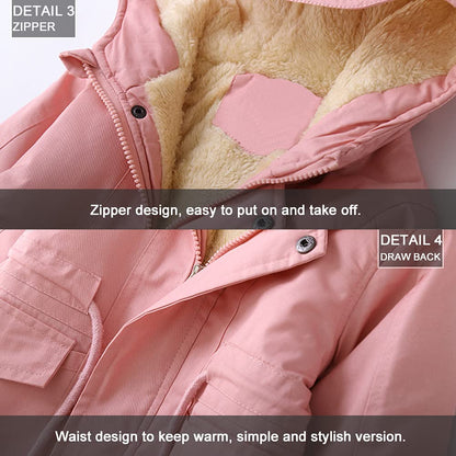 Winter Jacket for Boys and Girls, Warm Hoodie Outfits, Thick Coat, Baby Winter Coats