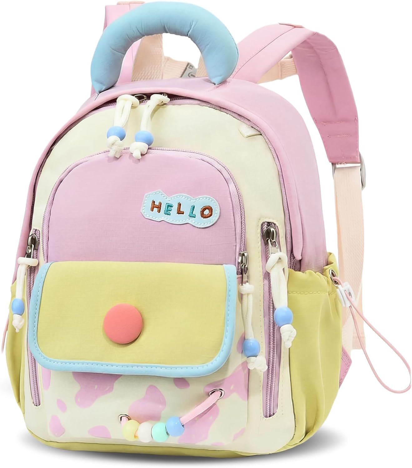 PROTAURI Kindergartenrucksack Mädchen 2-5 Jahre 8L 3D Eis, Dunkelrosa | mit Brustgurt wasserabweisend leicht atmungsaktiv ergonomisch Macaron-Farben
