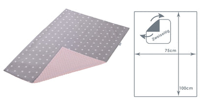 Medi Partners Babydecken Baby 100% Baumwolle Krabbeldecke Babydecke 75x100cm doppelseitig Kinderbett Minky Kuscheldecke Kinderwagen (REH mit grauem Minky)