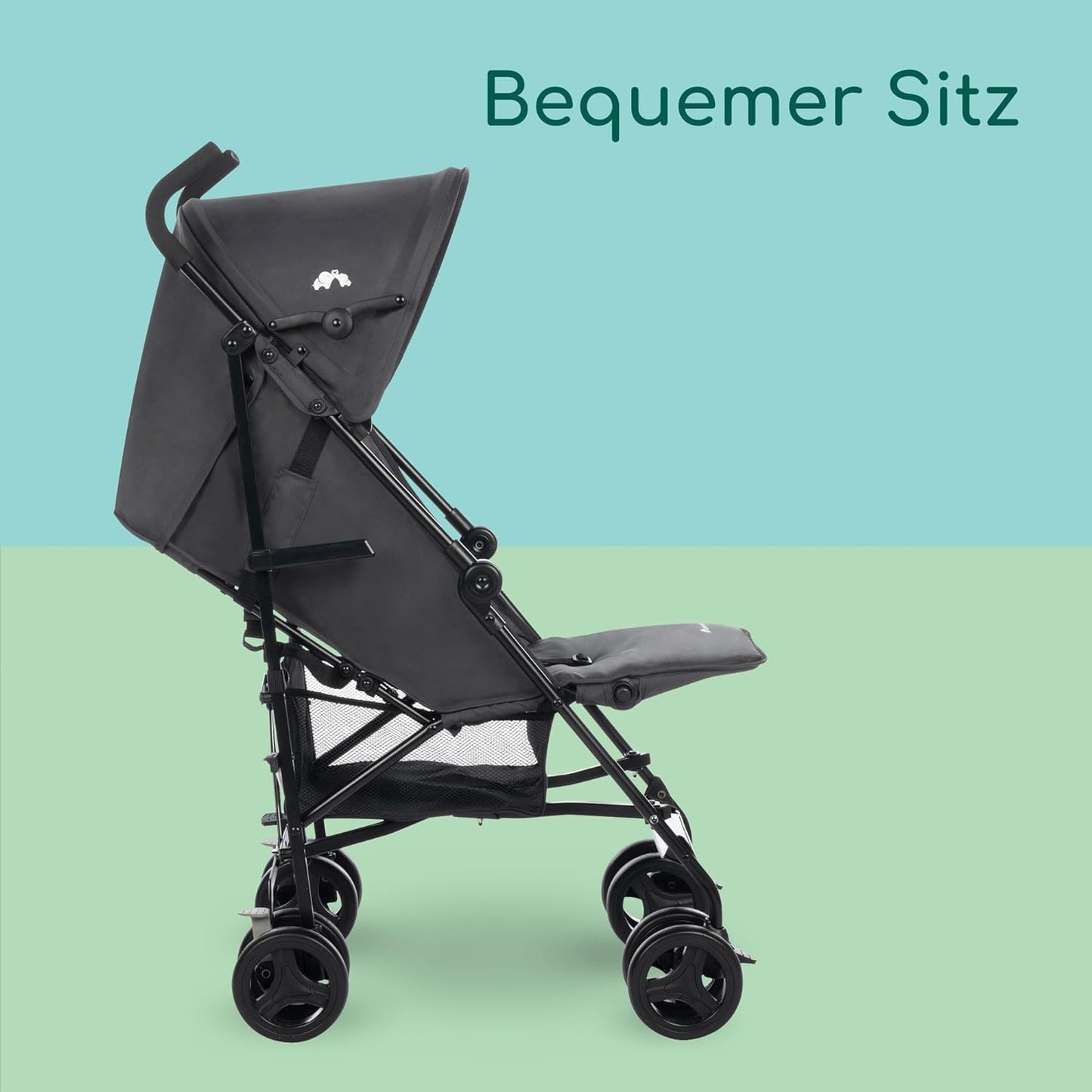 Bebeconfort Soko Superkompakter Kinderwagen, Bequem, Leichtgewich, Einfaches und Kompaktes Falten, 0 Monate bis 3,5 Jahre, 0-15 kg, Mineral Green