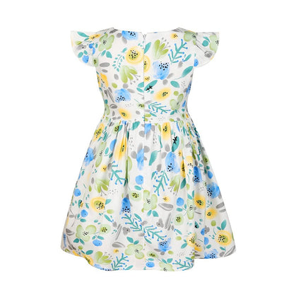 SMILING PINKER Girls Dress Cotton Flower Summer Party Girls Dresses