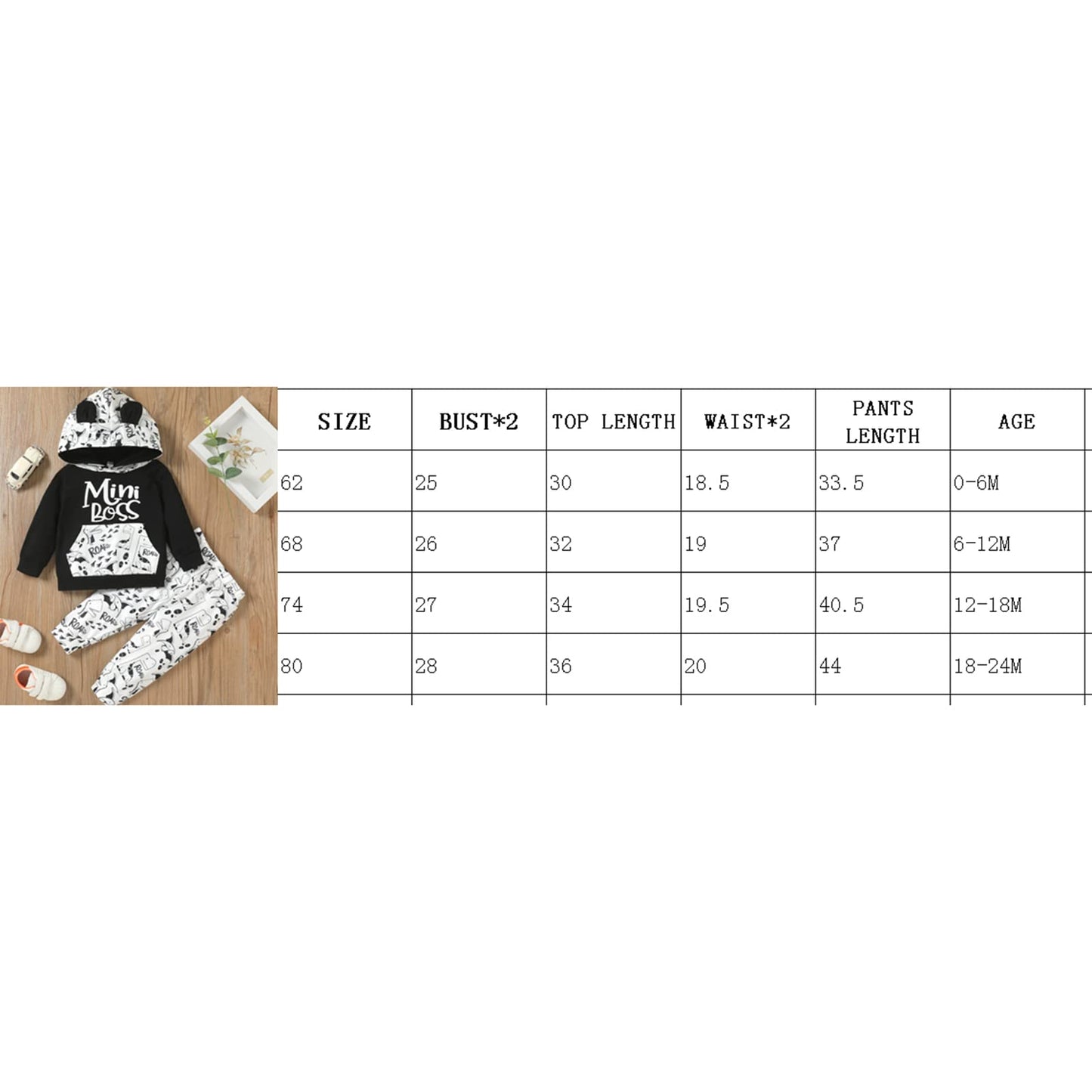 Yassiglia Baby Jungen Kleidung Set Neugeborene Zweiteiler Outfit Kleinkind Herbst Bekleidungssets Jogginganzug für Baby Junge Kapuzenpullover + Hosen Set
