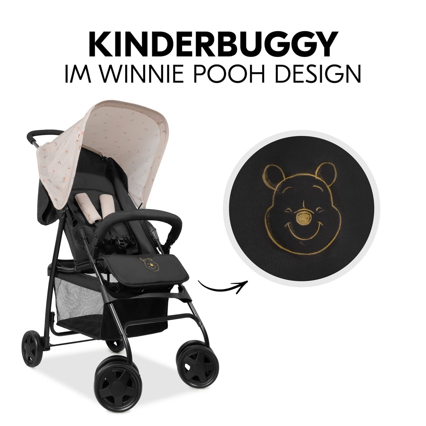 Hauck Lightweight Stroller up to 18 kg with reclining function from birth, small foldaway, sun canopy, large basket - Meloni2