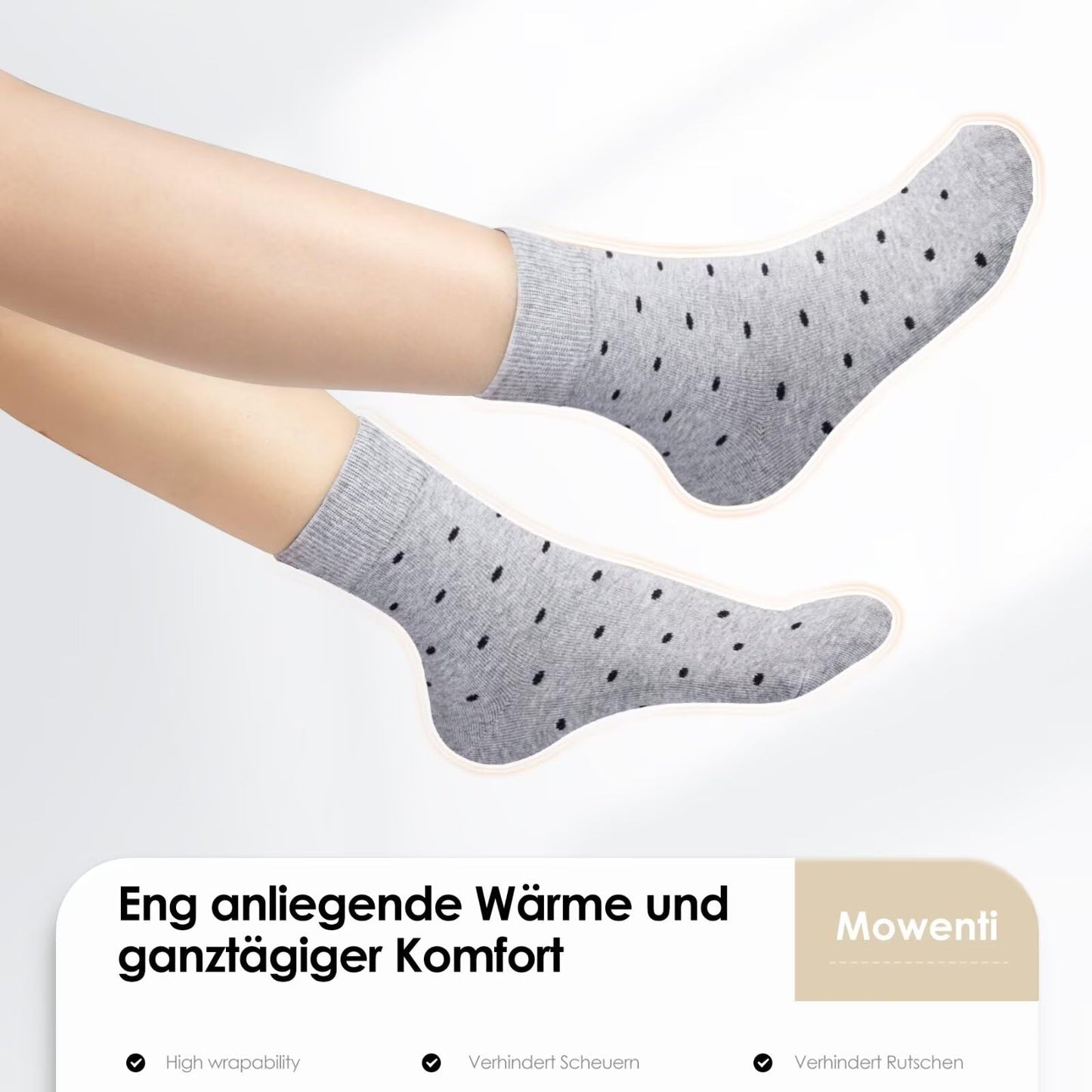 Mowenti Socken Mädchen 35-38 sportsocken strümpfe socks Mädchensocken bunte schwarz Streifen Punkte baumwollsocken 10 Paar