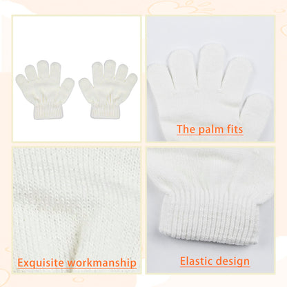 LINSOCLE 3-in-1 Children's Winter Hat Scarf Gloves Set, Knitted Hat Baby Hat Children's Hat Set, Boys Warm Winter Hat Beanie Hat Gloves Round Scarf Set for Children 2-6 Years