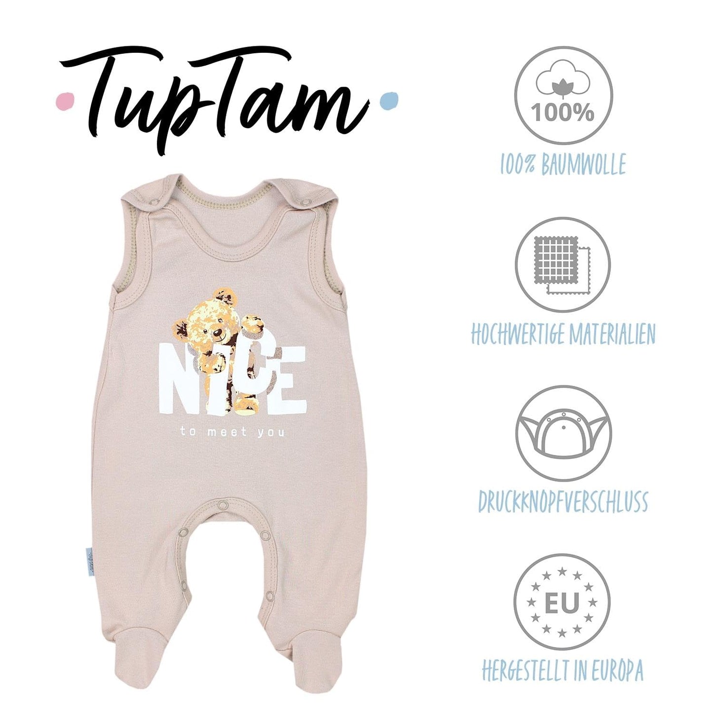 TupTam Baby Unisex Strampler mit Aufdruck Spruch 5er Pack