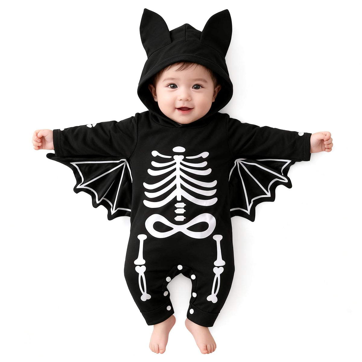 Halloween Kostüm Baby Fledermaus Skelett Strampler