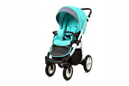 BabyLux® Kinderwagen Set 4 in 1 - Alu Way - incl. Babywanne, Buggy Sportsitz, Auto-Babyschale, ISOFIX-Basisstation - Autositz - Kinderwagenset - Kombikinderwagen mit Wickeltasche usw.