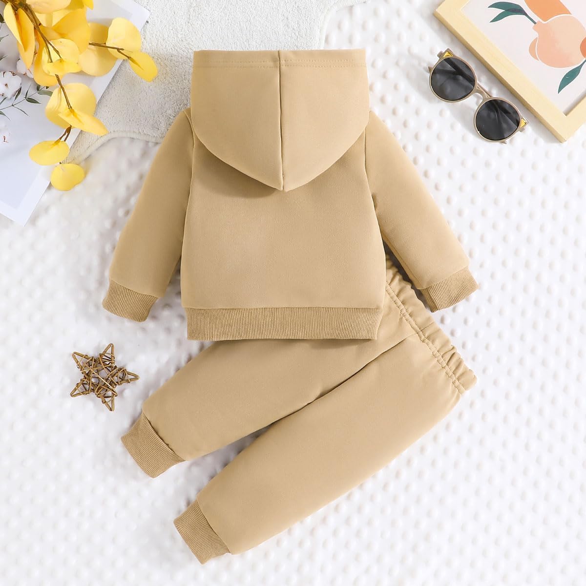 LUVCES Kleinkind Baby Jungen Outfits Langarm Daddy’s Mini Kapuzenpullover Sweatshirts + Hosen 2-teiliges Herbst Winter Frühling Kleidungsset