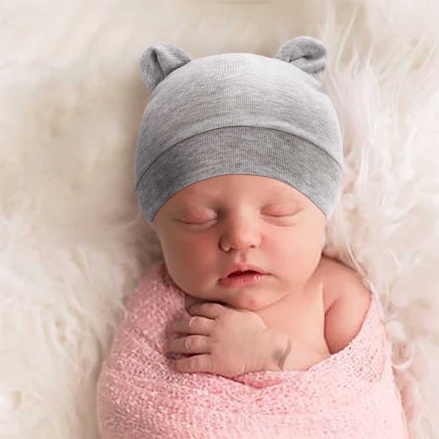 DRESHOW Newborn Baby Hat and Gloves Set Beanie Clothing Unisex Infant Hat Kindergarten Cap Baby Boys Girls 0-6 Months 