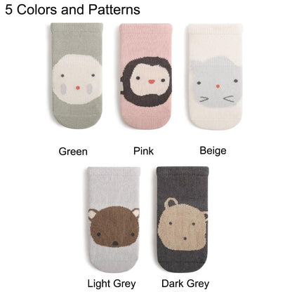 Rutschfeste Socken für Baby Mädchen Jungen 5 Paar Kinder Anti Rutsch Socken Sportsocken Stoppersocken