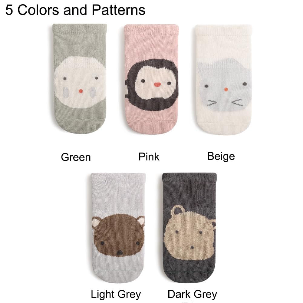 Rutschfeste Socken für Baby Mädchen Jungen 5 Paar Kinder Anti Rutsch Socken Sportsocken Stoppersocken