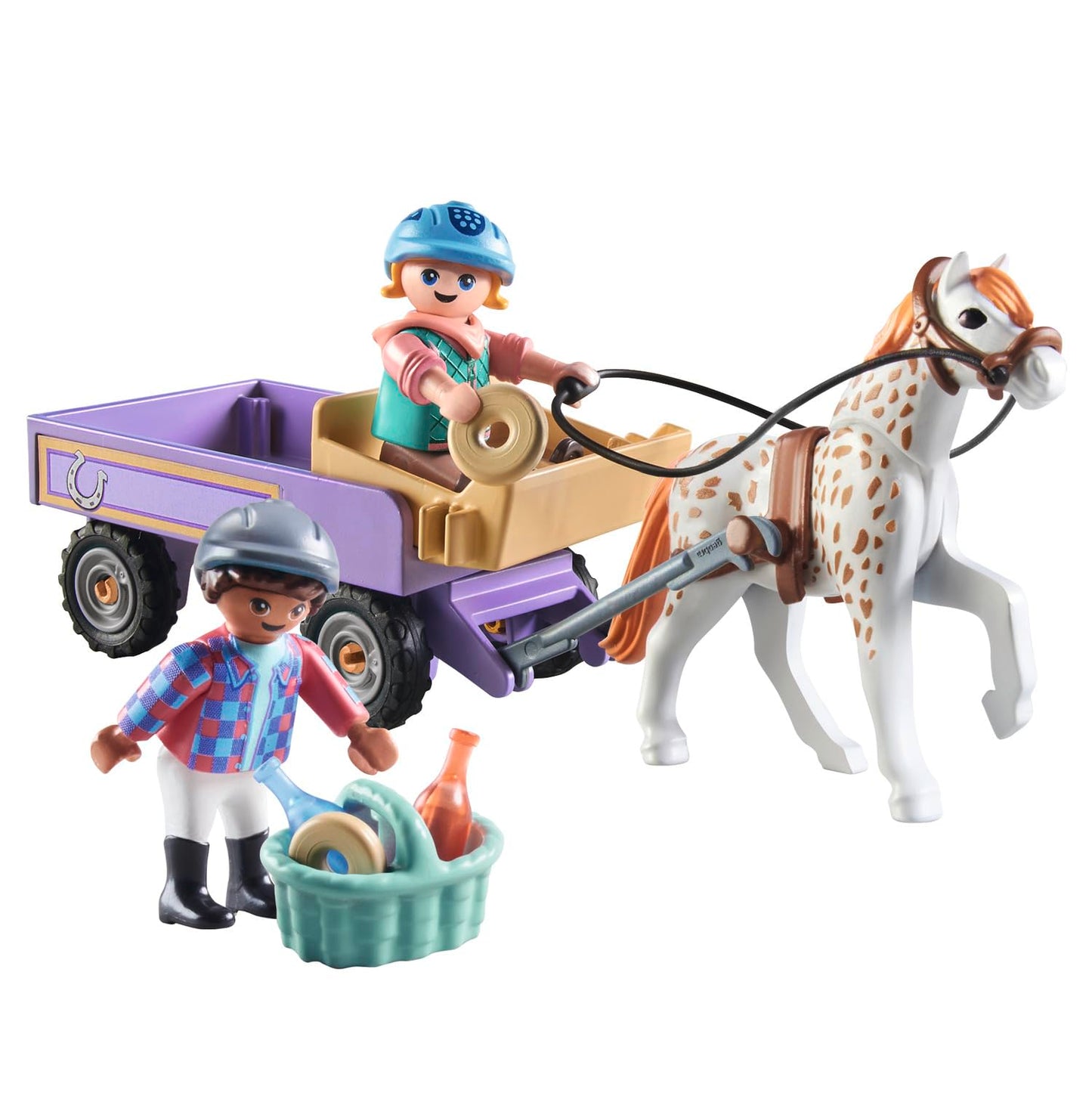 PLAYMOBIL Horses of Waterfall 71496 Pony Carriage, Magical Trip with the Pony, Exciting Adventures at the Waterfall Ranch, Detailed Toy for Children from 4 Years