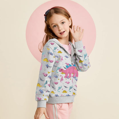 CM-Kid Zip Up Hoodie Mädchen Kapuzenpullover Reißverschluss Sweatshirts Hoody Baumwolle Kinder Erdbeere Langarm Kapuzenjacke Warm 1-7 Jahre 92-122
