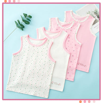 Lohhbve 4er-Pack Klassische, solide Camisole-Unterhemden für Kinder für 2–10 Jahre, Kleinkind-Mädchen, Baumwoll-Racerback-Tanktop, Multipack