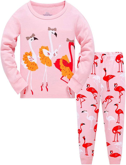 TEDD Girls' Pyjamas, Cotton, Cute, Unicorn, Long Sleeves, Two-Piece Pyjamas Set, Kids’ Sleepwear, Winter, Christmas, Sizes 1-12 Years