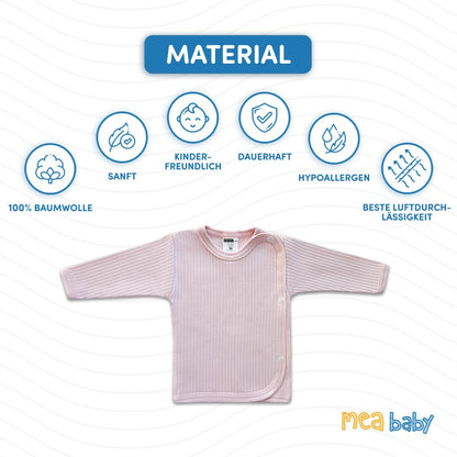 MEA BABY Unisex Baby Wrap Shirt Wrap Jacket Long Sleeve 100% Cotton Pack of 5 Wrap Shirt for Girls Wrap Shirt for Boys