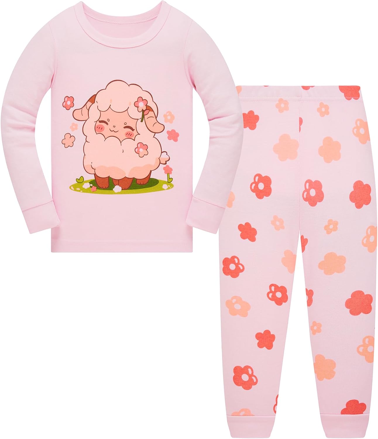 TEDD Girls' Pyjamas, Cotton, Cute, Unicorn, Long Sleeves, Two-Piece Pyjamas Set, Kids’ Sleepwear, Winter, Christmas, Sizes 1-12 Years