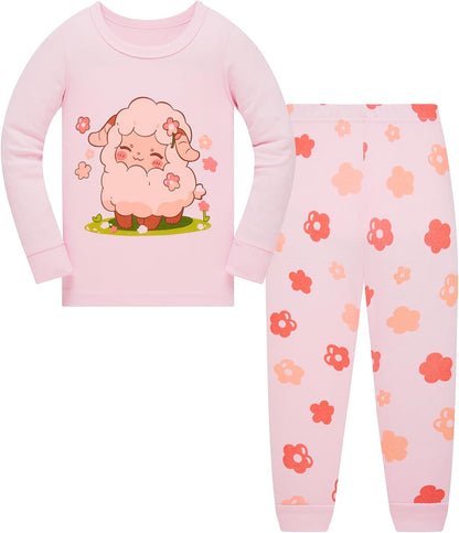 TEDD Girls' Pyjamas, Cotton, Cute, Unicorn, Long Sleeves, Two-Piece Pyjamas Set, Kids’ Sleepwear, Winter, Christmas, Sizes 1-12 Years