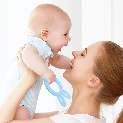 Beißring für Babys, BPA - frei Baby Beißring Spielzeug, Baby Nom Zahnungshilfe für Babys ab 3 Monate - Beissring für Babys in Blau