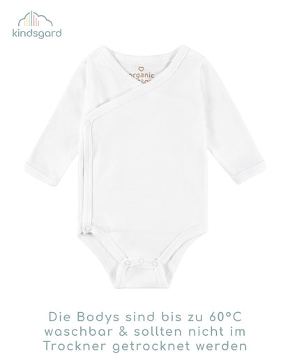 Kindsgard Baby Long-Sleeved Wrap Bodysuit Trunder - Soft and High-Quality 100% Organic Cotton