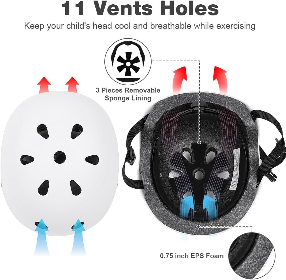 Flintronic Children's Bicycle Helmet, Children's Helmet, Bicycle Helmet for Children, Adjustable Skateboard Helmet for Bicycle, Skateboard, Scooter, Skating, Scooter, BMX for 2-13 Years