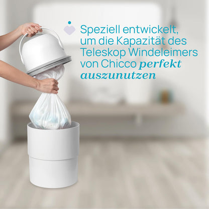 Chicco Windeleimer Odour Off, geruchsdichtes System, platzsparender Baby Windeleimer mit Deckel, einfach zu benutzen und zu reinigen, Ohne Nachfüllkassetten, funktioniert mit herkömmlichen Tüten