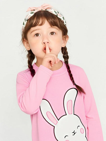 Kinder Hase Langarmshirt für Mädchen Jungen Baumwolle Rundhals Langarm Shirt Ostergeschenke Cartoon Bunny Oberteile Tops 2-7 Jahre