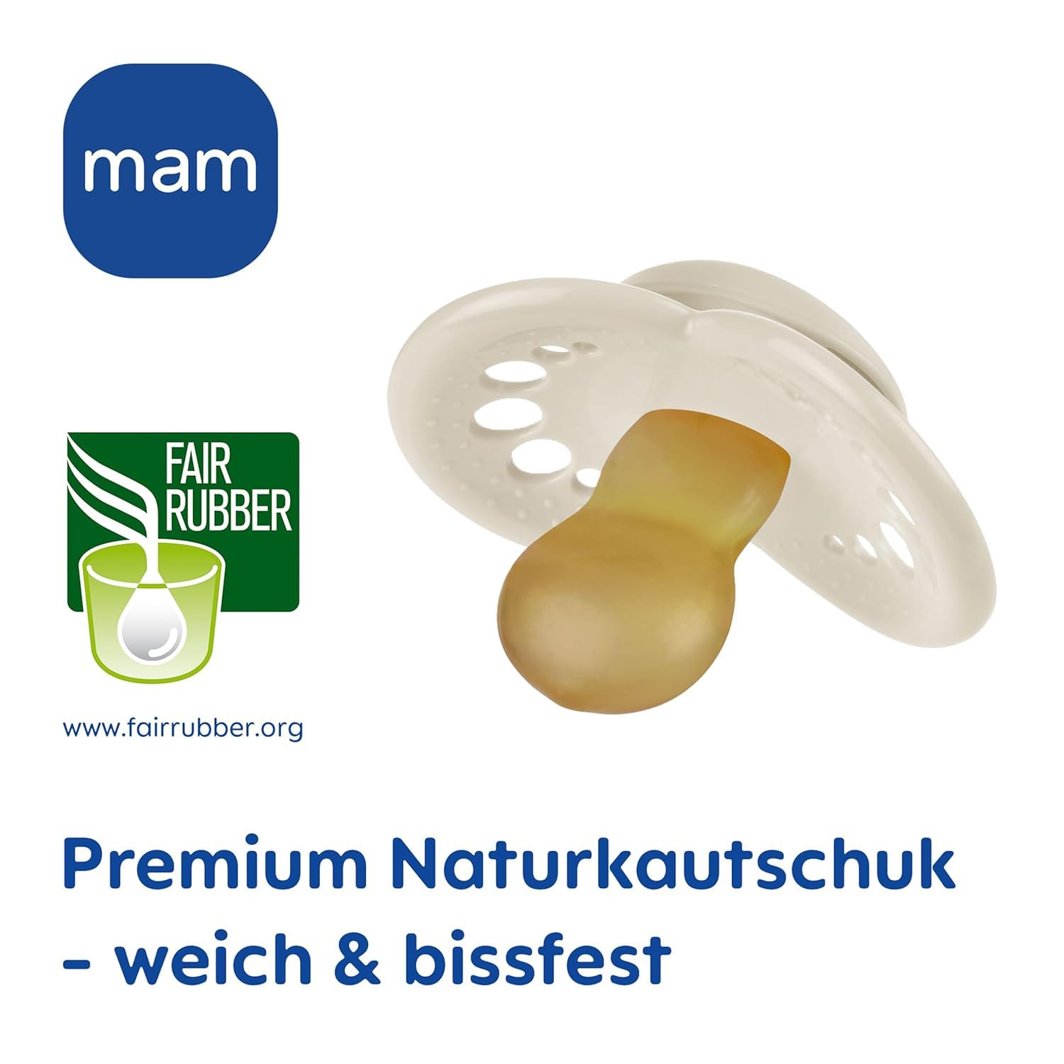 MAM Original Latexschnuller im 2er-Set, Schnuller aus nachhaltigen, bio-erneuerbaren Materialien, Baby Schnuller mit symmetrischem & kiefergerechtem Sauger, 0-6 Monate, Hase/Reh - Meloni2