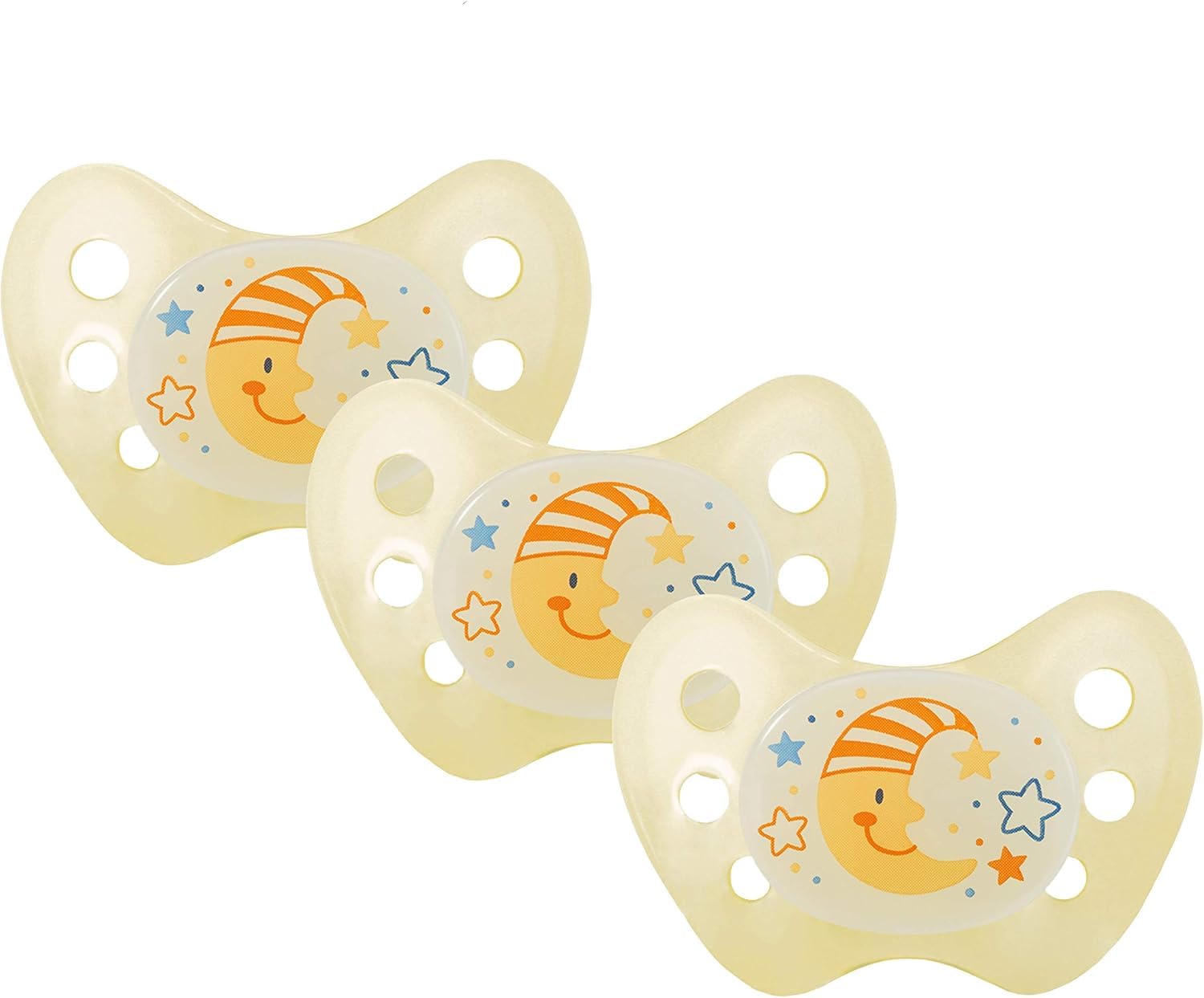 dentistar Night Silikon Schnuller 3er-Set - Größe 1 Schnuller 0-6 Monate - Glow in the Dark Nuckel mit Dentalstufe – BPA-frei – Made in Germany - Katze, Rosa - Meloni2