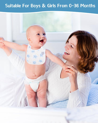 Toaren Baby Lätzchen,7er Babylätzchen aus Baumwolle,Unisex-Babylätzchen mit Druckknopf,Groß Lätzchen mit Saugfähiger und Weiche,Drool Lätzchen für Baby Jungen und Mädchen für Kleinkind 0 bis 36 Monate