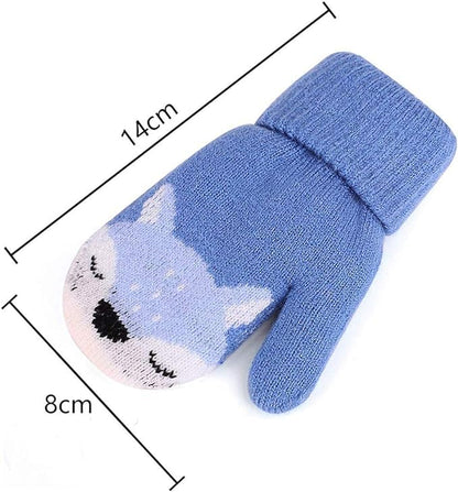 0-3 Jahre Baby Winter Handschuhe Kinder Gestrickte Fäustlinge Warme Fleece Gefütterte Handschuhe Fausthandschuh mit Schnur Outdoor Weich Winterhandschuhe Skihandschuhe Handwärmer für Jungen Mädchen