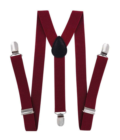 axy HTK25-1 Children's Boys Braces Y Shape Wide 2.5 cm with 3 Strong Clips Can be Combined with Bow Tie Plain Colours