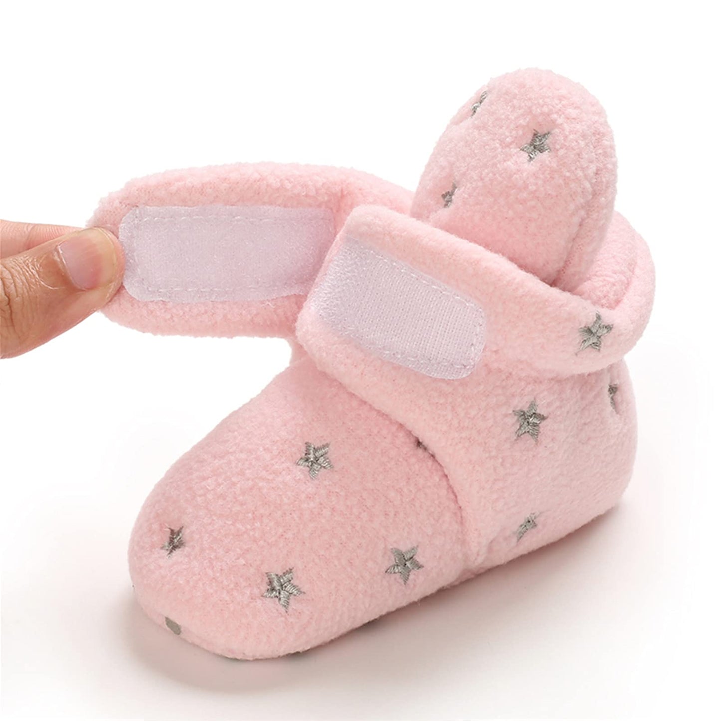 Newborn Warm Winter Booties, Organic Cotton Lining and Non-Slip Stripes, Booties, Sock Shoes for Winter with Soft Sole, Crawling Shoes, Size 0 - 18 Months, Baby Boys and Girls, Prewalker and Toddler Shoes