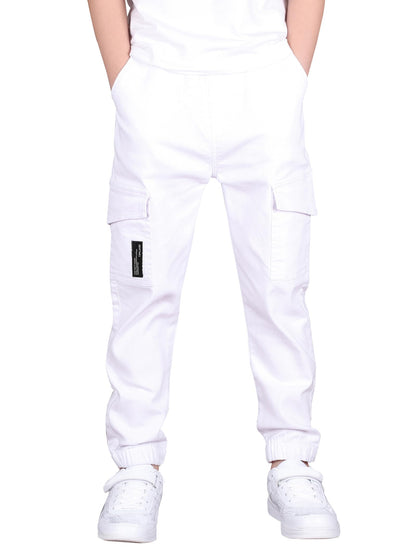 CAMLAKEE Kinder Jungen Cargohose Jogger Hose mit elastischem Bund
