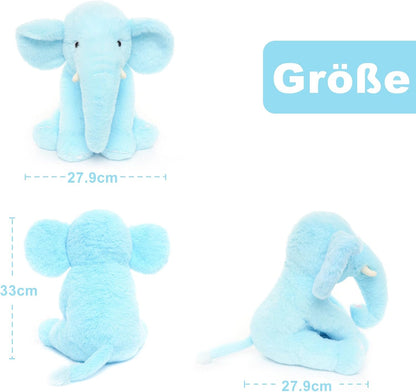 Plüsch Elefant 33 cm – Weiches rosa Kuscheltier mit großen Ohren & Langer Nase – Niedliches Stofftier für Kinder & Deko | Für Jungen, Mädchen, Kinder, Babyparty, Schlafzimmer, Weihnachten, Geburtstagsgeschenke