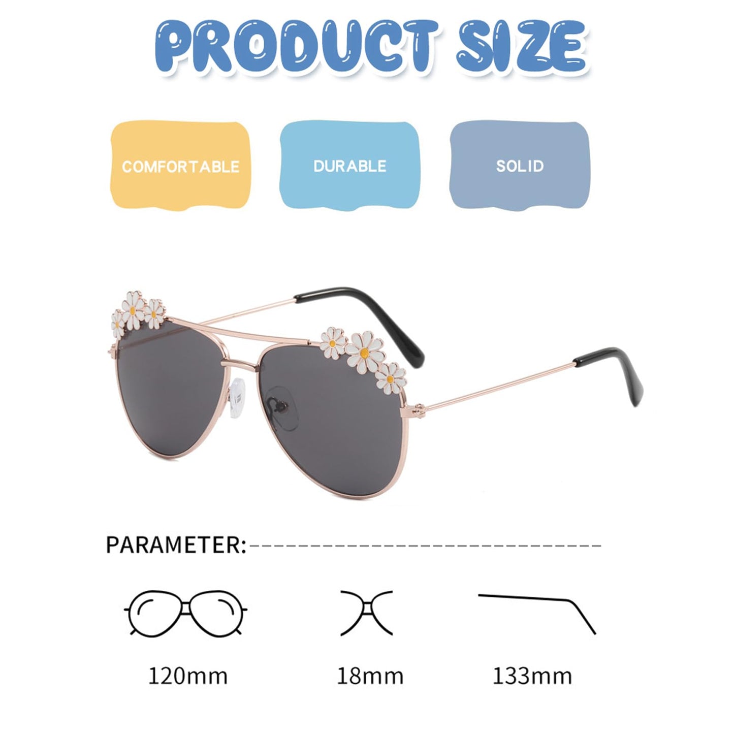 Hifot Sonnenbrille Kinder für Mädchen, Kinder Pilotenbrille mit Edelstahl Metall Gestel Kleinkind Sonnenbrille Kinder Sonnenbrillen 3-12jahre