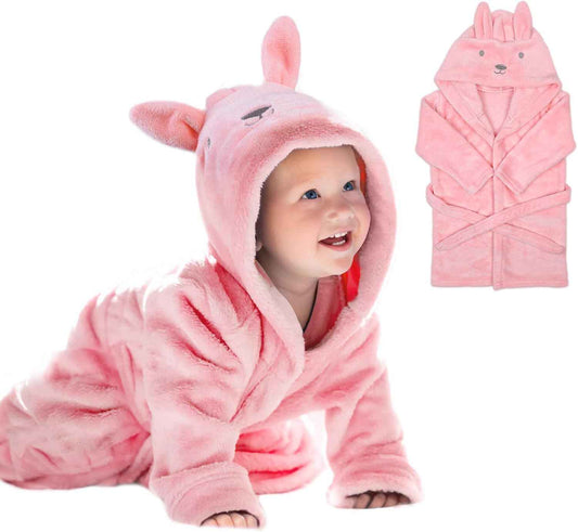 URAQT Kapuzenhandtuch Baby, Baby Kleinkinder Kids Bademantel mit Kapuze, Kapuzenbademantel Niedlichen, Einheitsgröße, Rosa