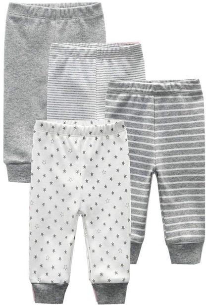 Kiddiezoom Unisex Babyhose für Mädchen Jungen Baby Jogginghose, 4er-Pack