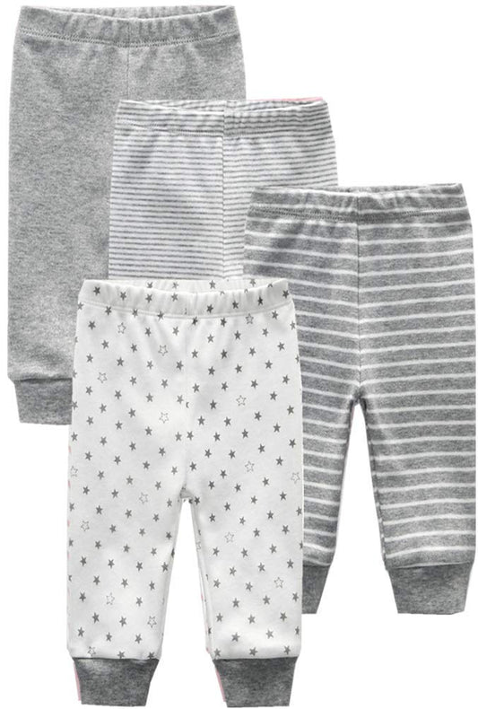 Kiddiezoom Unisex Babyhose für Mädchen Jungen Baby Jogginghose, 4er-Pack