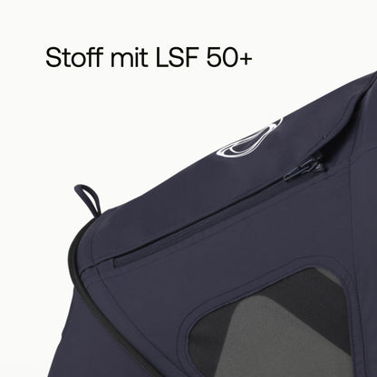 Bugaboo Dragonfly Sonnendach mit Lüftungsfenstern, ausziehbar für zusätzlichen und optimalen Sonnenschutz, wasserabweisend, Deep Indigo